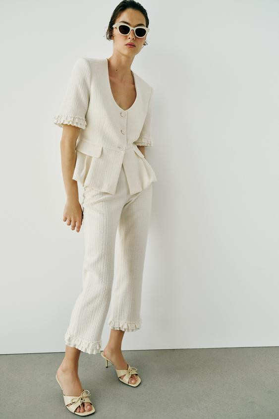 MINI FLARE RUFFLED PANTS | Zara US