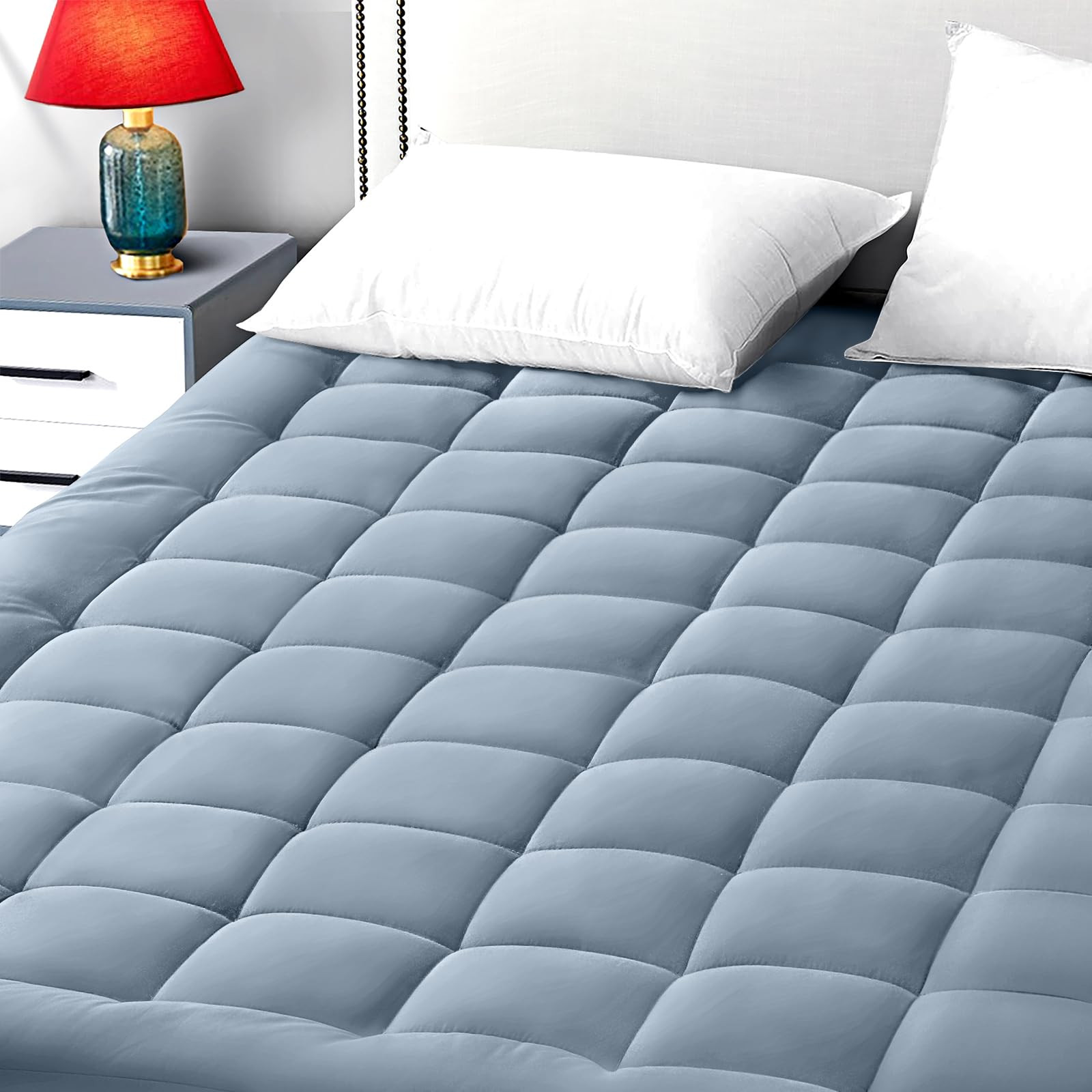 EASELAND Queen Size Mattress Pad Pillow Top Mattress Cover Quilted Fitted Mattress Protector 8-21... | Amazon (US)