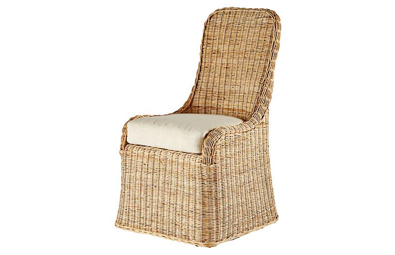 Pamona Rattan Side Chair, Natural | One Kings Lane