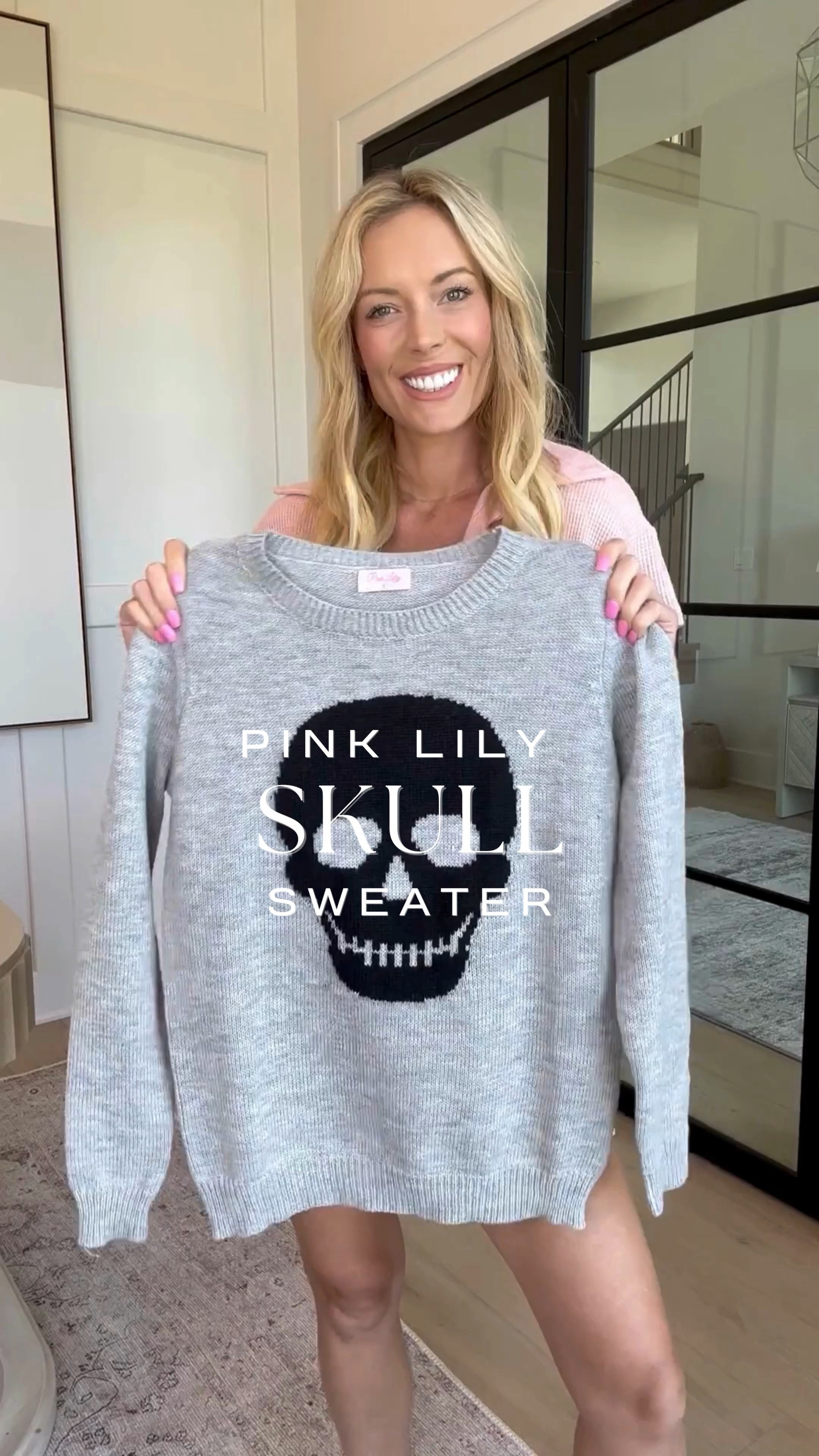 Grey clearance skull sweater