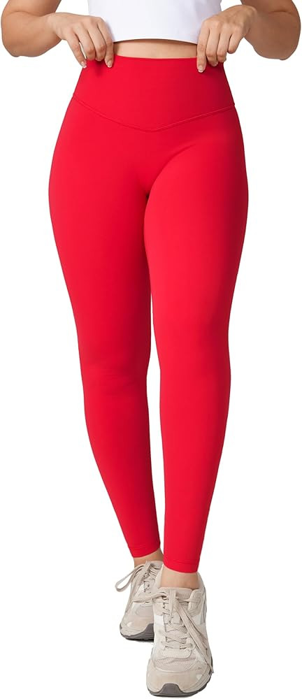 Hugcurve No Front Seam Full Length High Waisted Workout Leggings for Women Buttery Yoga Pants Ath... | Amazon (US)