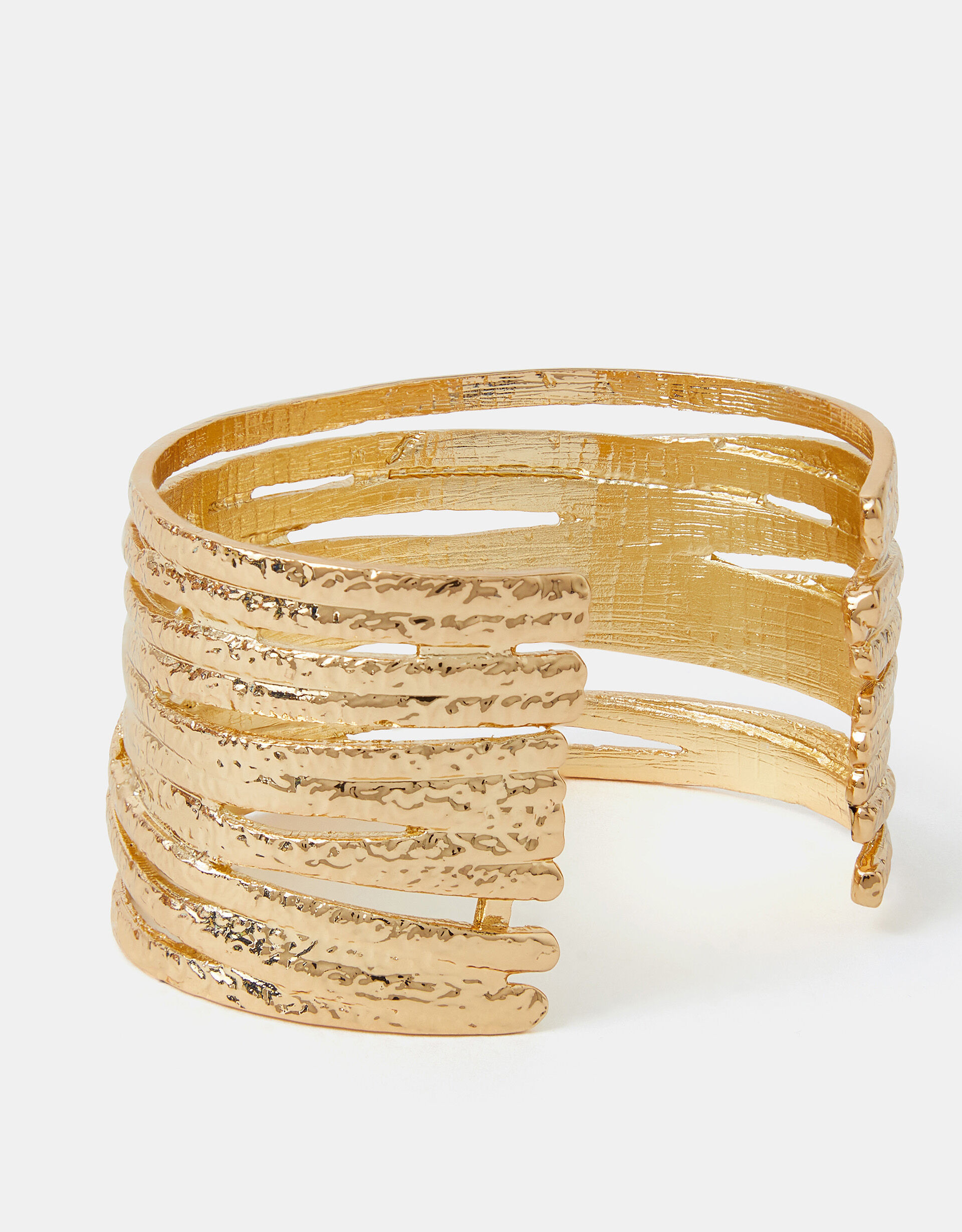 Texture Layered Cuff Bracelet Gold | Accessorize (Global)