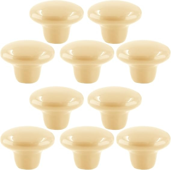 10Pcs Cabinet Ceramic Knobs, 1.5Inch/ 38mm Light Yellow Cute Drawer Knobs Round Dresser Knob Pull... | Amazon (US)