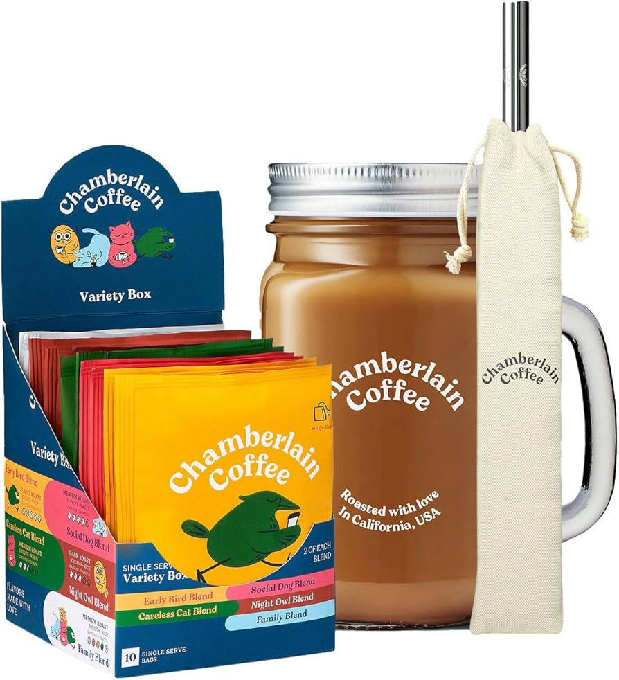 Chamberlain Cold Brew Starter Pack - DIY Cold Brew Kit -10 Pack of Single Serve Coffee, Cold Brew... | Amazon (US)