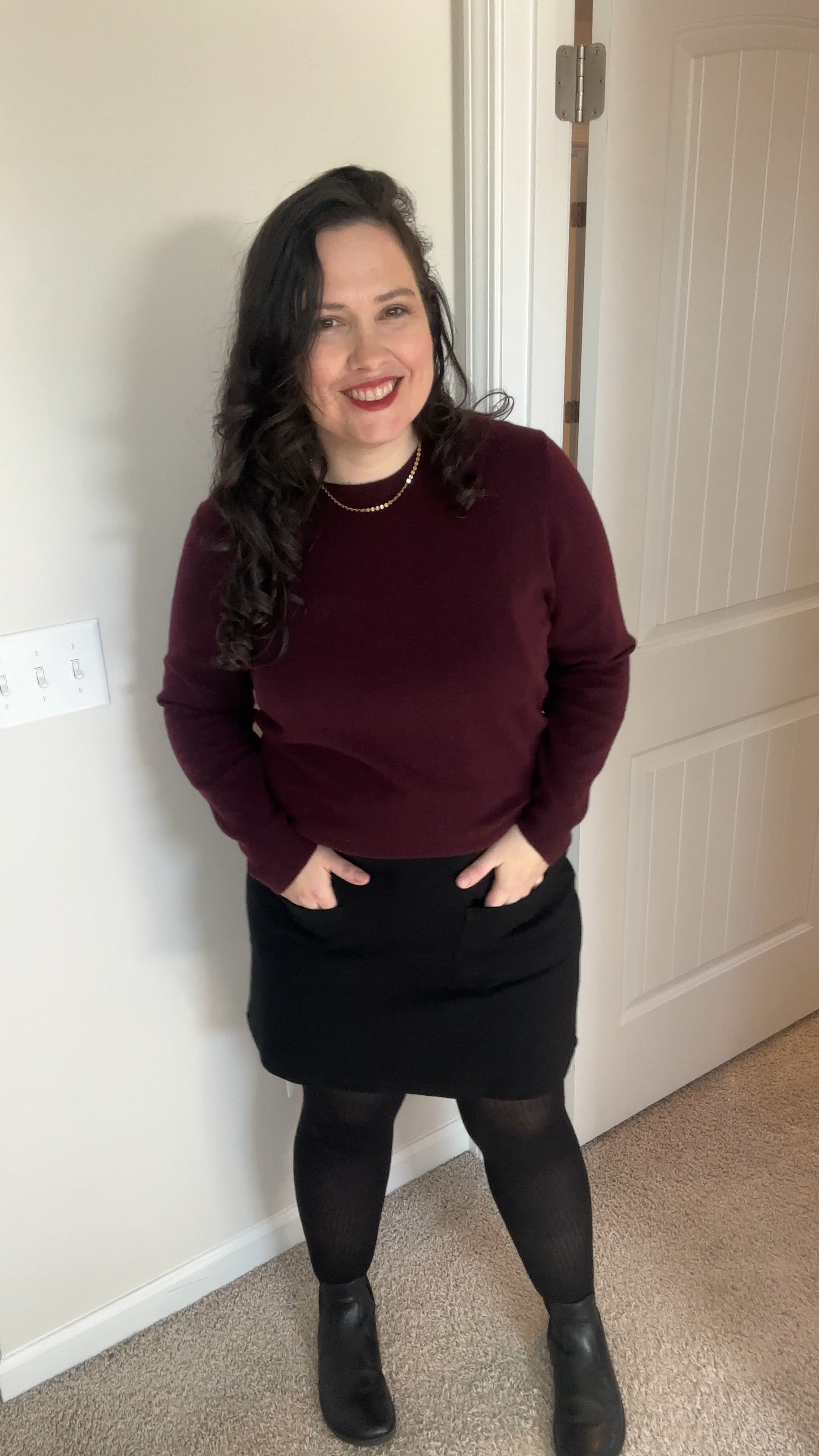 If anyone else is obsessed with this rich merlot/burgundy color this season, I have a tip for you! Quince has an absolutely gorgeous, soft as a cloud cashmere pullover that is the perfect deep burgundy and it is a crazy bargain at $50! I have been wearing mine so much this season! 

#LTKFindsUnder50 #LTKOver40 #LTKMidsize