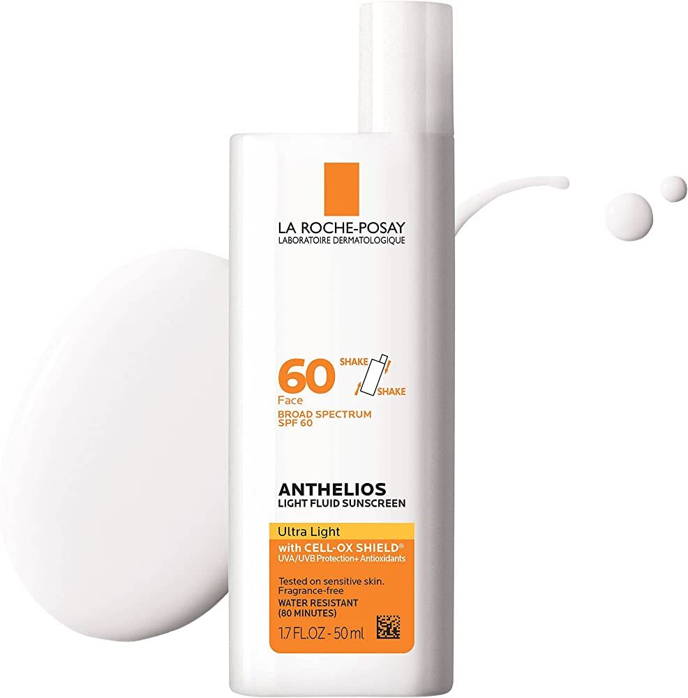 La Roche-Posay Anthelios Light Fluid Face Sunscreen Broad Spectrum SPF 60, Sensitive Skin Sunscre... | Amazon (US)