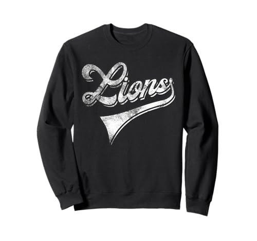 Lions School Sports Fan Team Spirit Mascot Vintage Sweatshirt | Amazon (US)