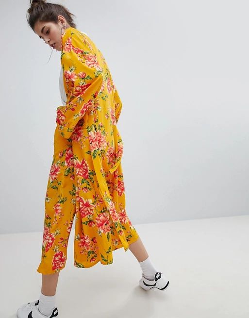 Neon Rose Kimono In Vintage Bloom Co-Ord | ASOS UK
