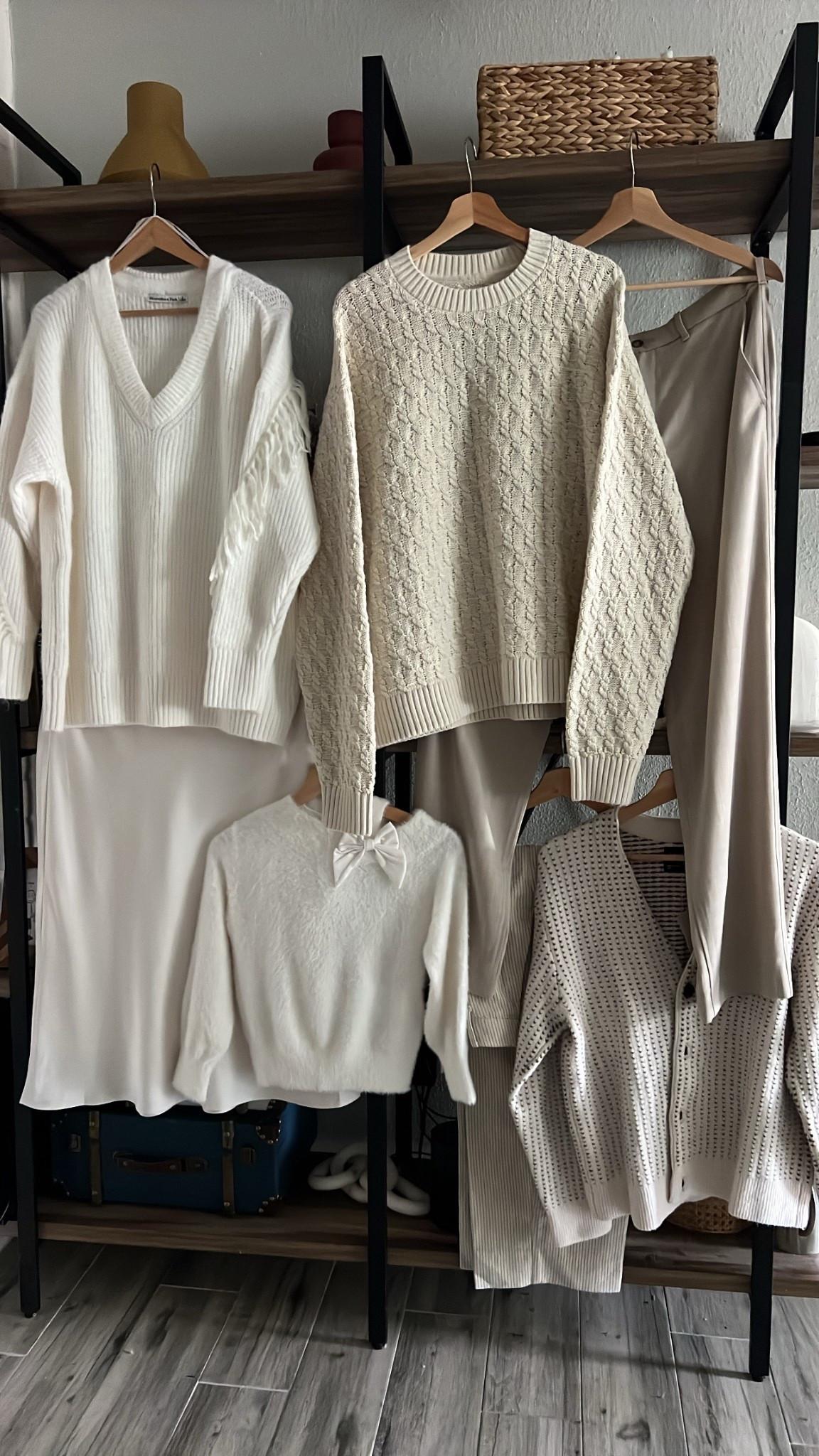 Family picture outfits! Fringe cream sweater & satin cream skirt for mom, cream cable knit sweater & relaxed pants for dad, cardigan & cream striped pants for my son and cream sweater with a bow details and lace skirt  

#LTKKids #LTKHoliday #LTKMens