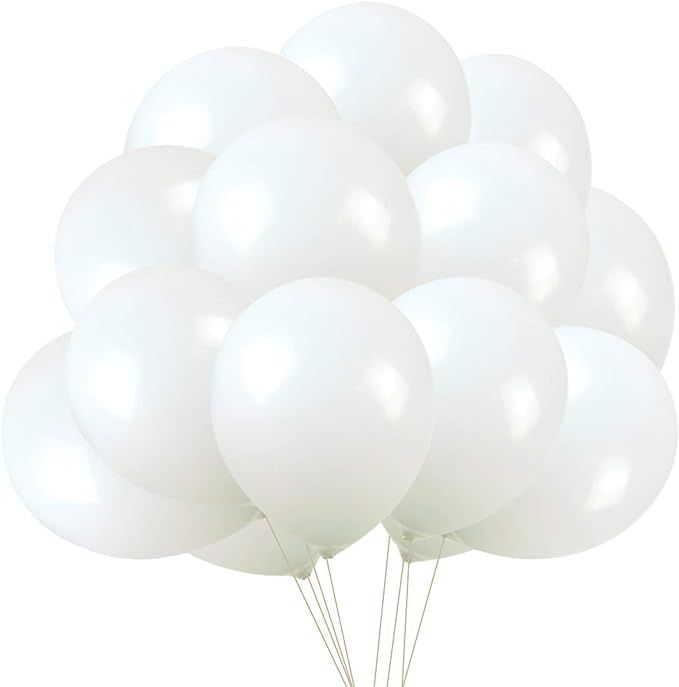 White Balloons Latex Party Balloons, 50 pack 12 Inches Helium balloons for Wedding Birthday Party... | Amazon (US)