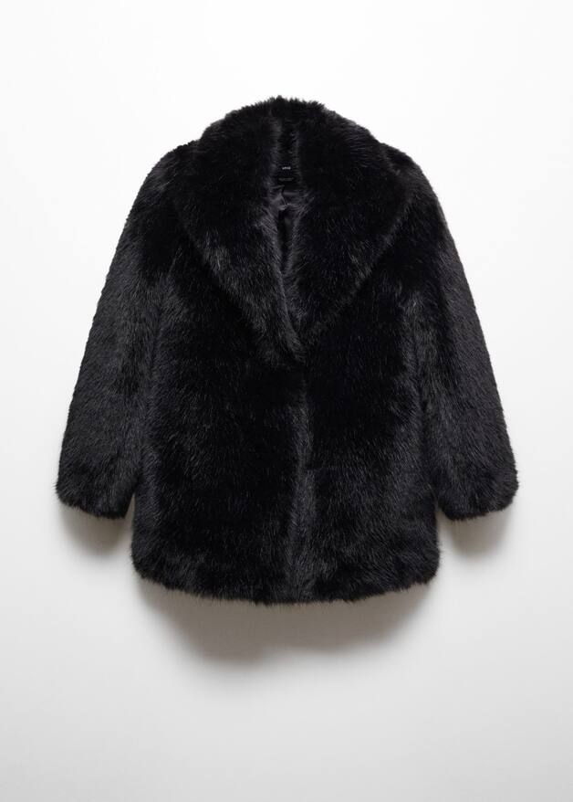 Lapels faux fur coat -  Women | Mango USA | MANGO (US)