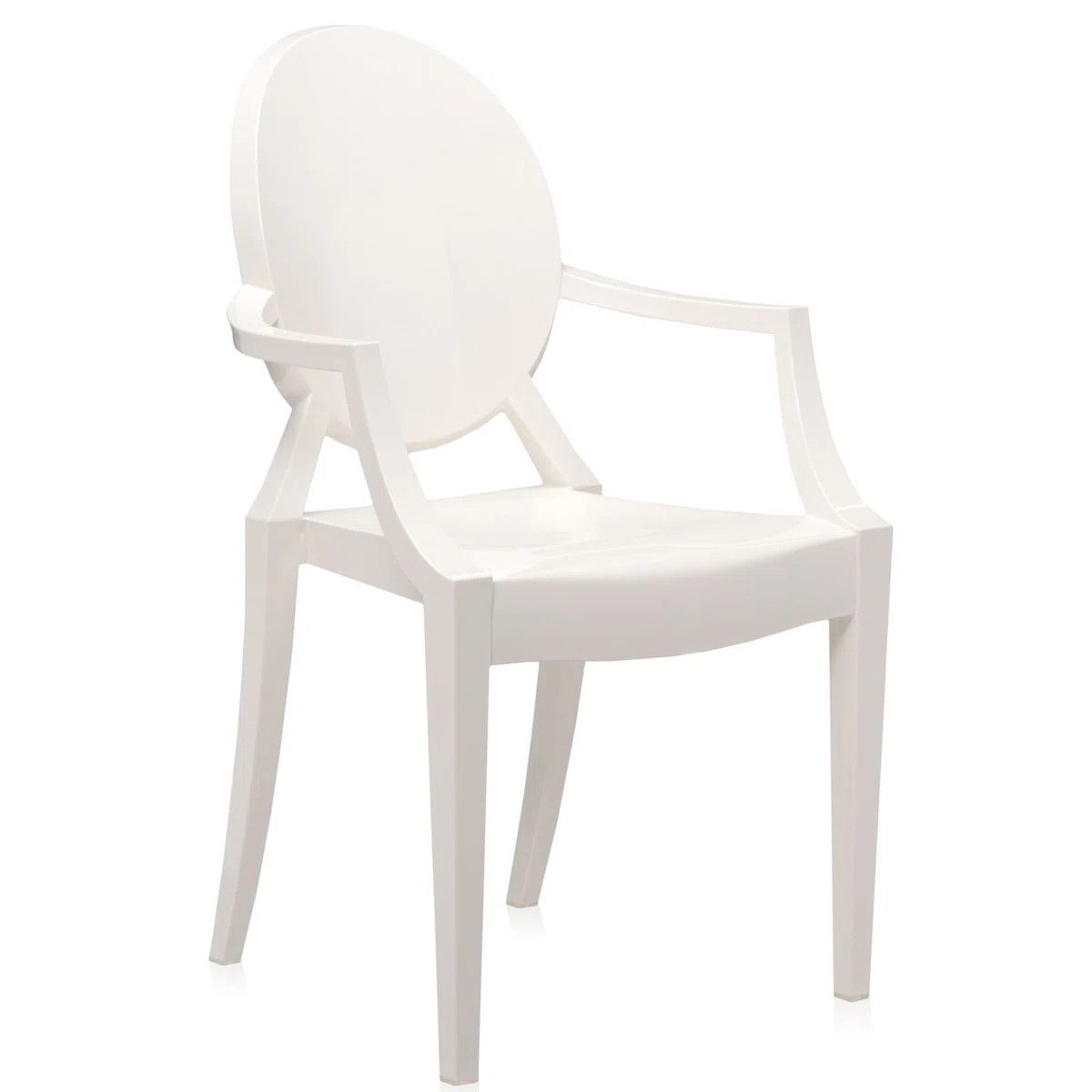 Louis Ghost Premium All-Weather Wicker Outdoor Stacking Dining Armchair (Set of 2) | Wayfair North America