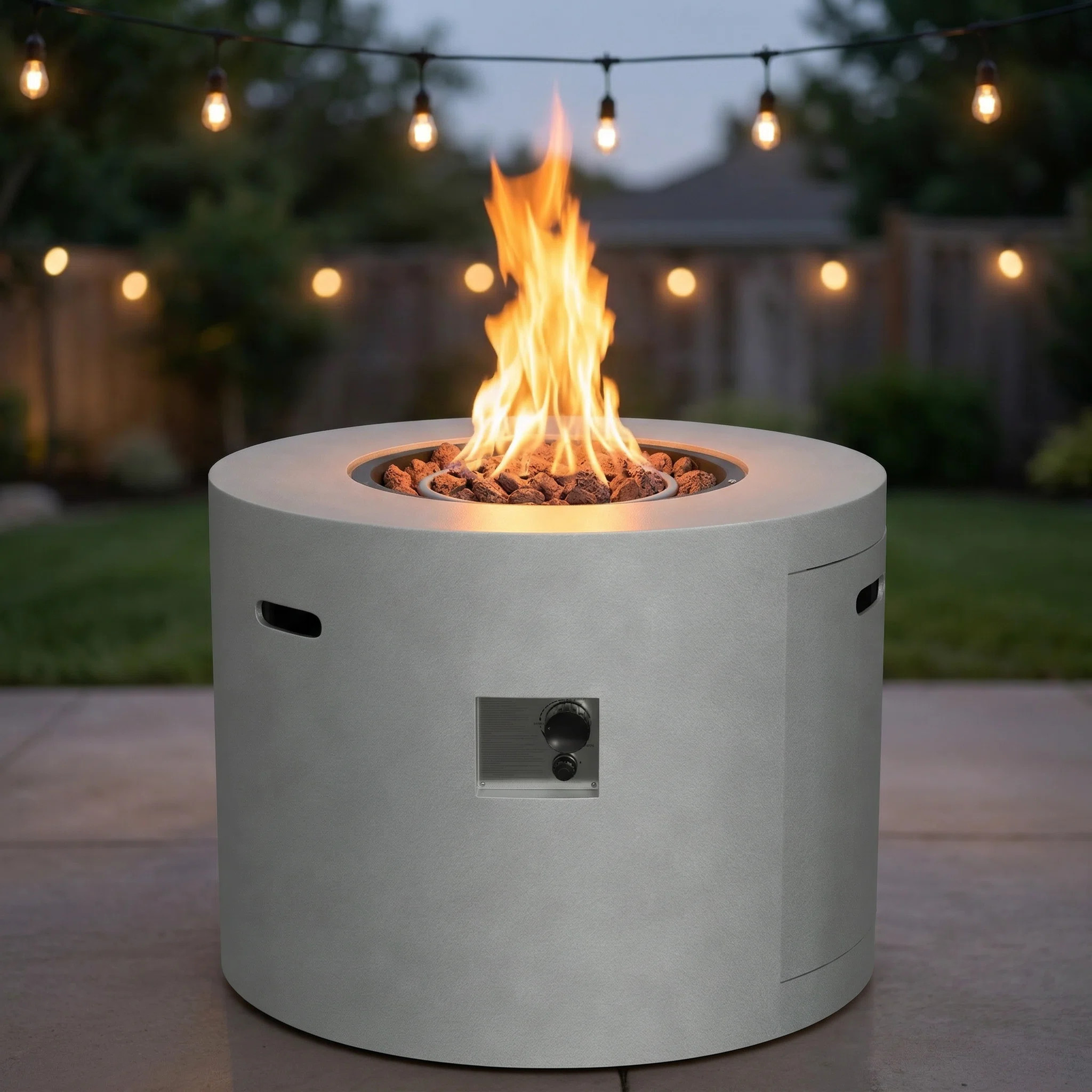 32" Round Propane Fire Pit Table - 50,000 Btu Csa Approved Gas Fireplace & Outdoor Heater For Pat... | Wayfair North America