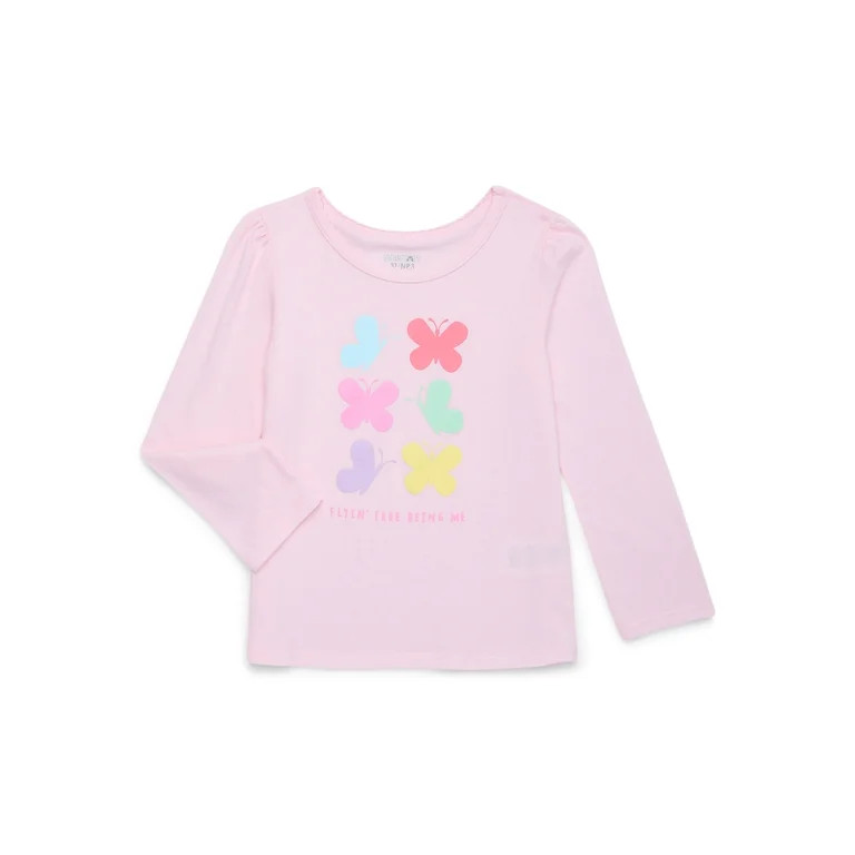 Garanimals Toddler Girl Long Sleeve Graphic T-Shirt, Sizes 18M-5T | Walmart (US)