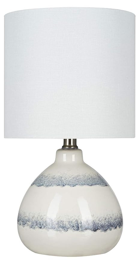 Stone & Beam Table Lamp, 16"H, White and Blue Stripe | Amazon (US)