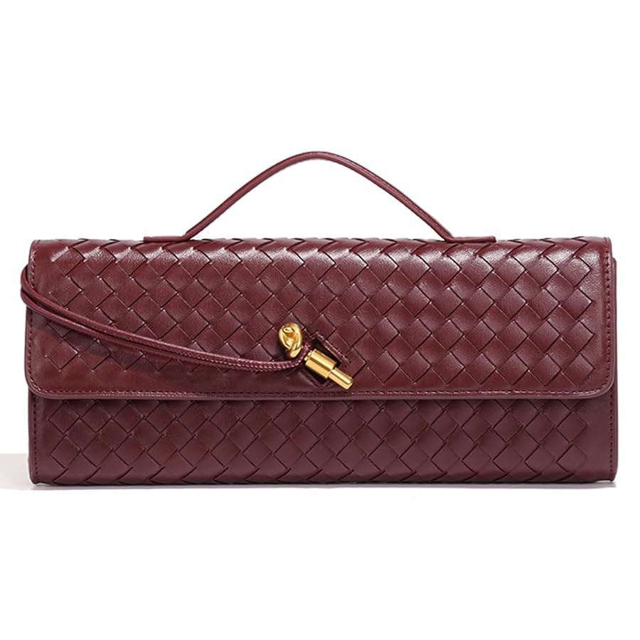 Woven Evening Bag Clutch Purses for Women Trendy Casual Leather Top-Handle Bags Shoulder Handbag | Amazon (CA)