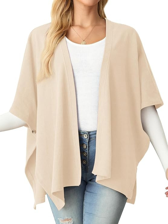 Women's Shawls and Cardigan Open Front Poncho Cape Autumn and winter all-match Wraps | Amazon (US)