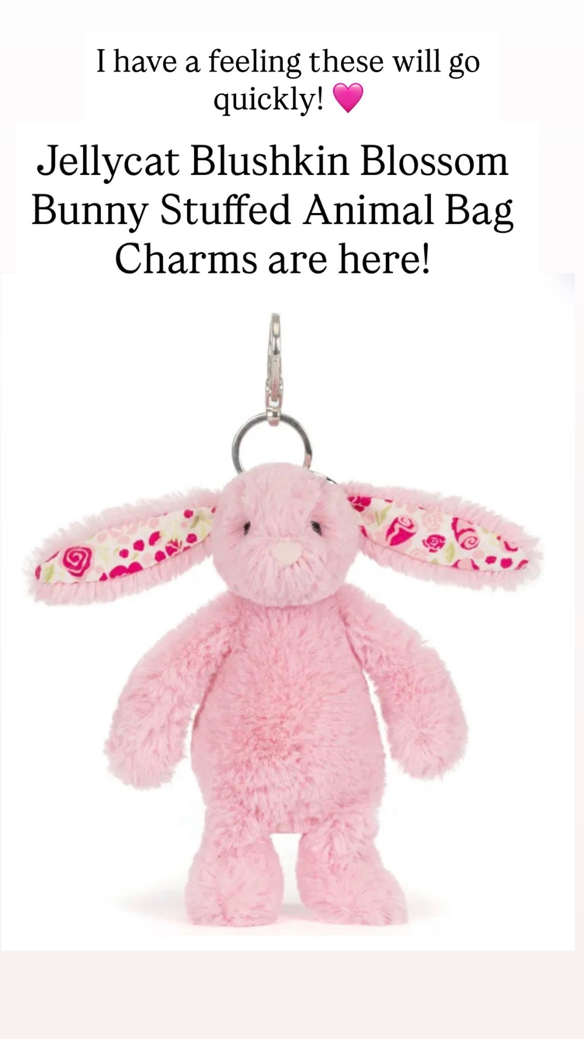 Jellycat Blushkin Blossom Bunny Stuffed Animal Bag Charm

#LTKSeasonal #LTKKids