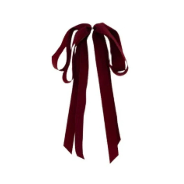 My Texas House 10 Pack Burgundy Velvet Christmas Draped Tree Bow, 12 inches | Walmart (US)