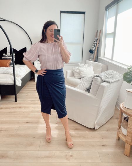 Lauren in a small skirt and medium top for petite workwear from Amazon - all fits TTS.

#LTKworkwear #LTKunder50 #LTKSeasonal