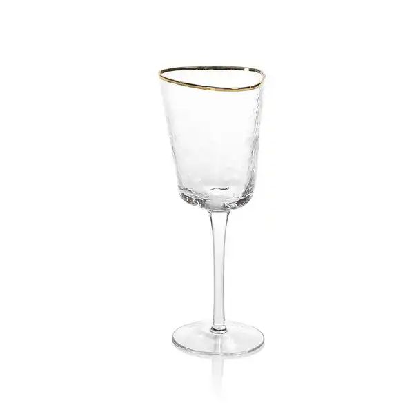 Kampari Triangular Wine Glasses with Gold Rim, Set of 4 - On Sale - Overstock - 32123482 | Bed Bath & Beyond