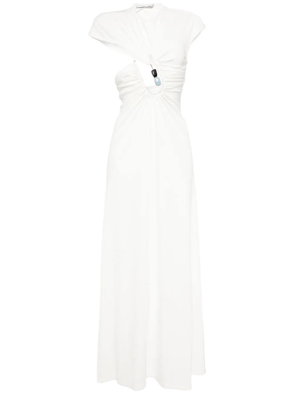 Christopher Esber Helix Crystal Ribbed Tee Dress | White | FARFETCH RO | Farfetch Global