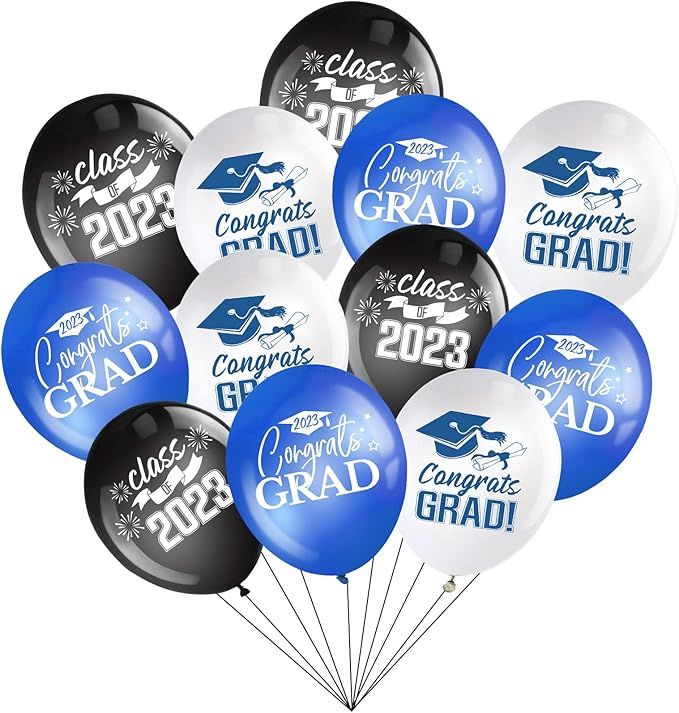 30 Pieces 12 Inch Graduation Party Latex Balloons Class of Party Decoration 2023 Party Balloons f... | Amazon (US)