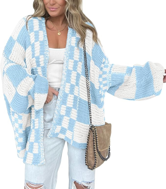 BTFBM Casual Cardigan Sweater for Women Fall 2026 Long Sleeve Open Front Chunky Knit Sweaters Che... | Amazon (US)