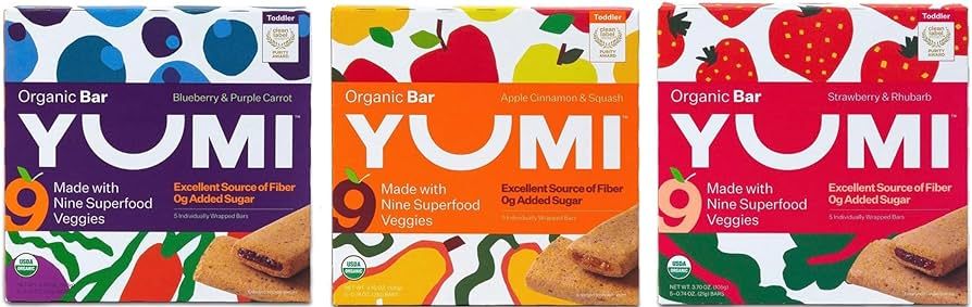 Yumi Organic Toddlers Bars - Variety 3-Pack. Plus GTF Sticker & Chocolate Starlight Mint | Amazon (US)