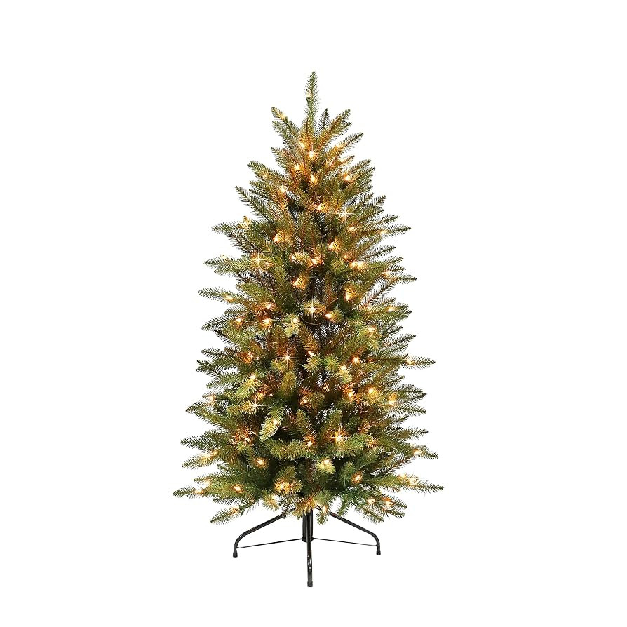 Puleo International 4.5-Foot Pre-Lit Fraser Fir Pencil 150 UL Clear Lights Artificial Christmas T... | Amazon (US)