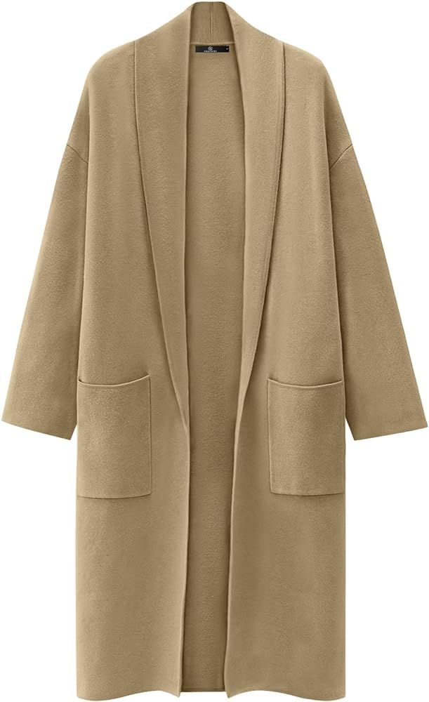 LILLUSORY Women's Oversized Long Cardigan Sweaters 2024 Fall Trendy Coatigan Jackets Knit Busines... | Amazon (US)