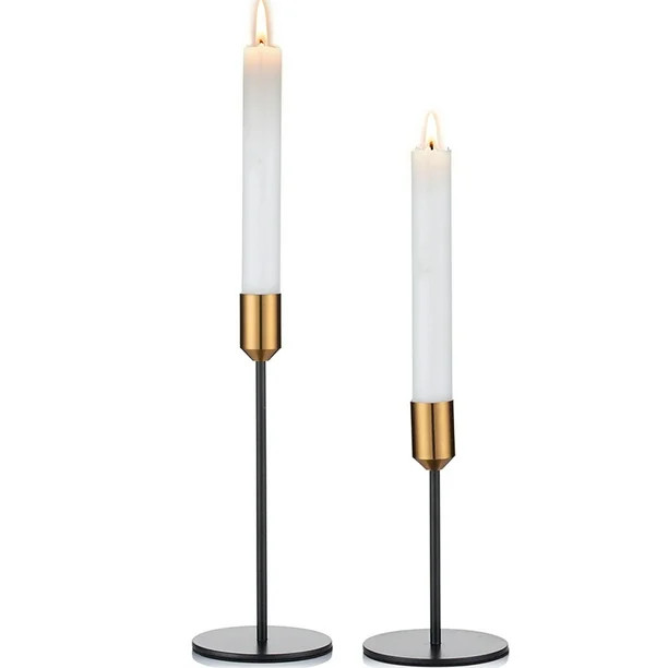 Nuptio  Metal Taper Candle Holder Set of 2 - Walmart.com | Walmart (US)