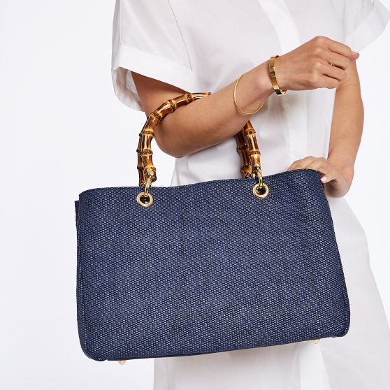 Bamboo Elisabetta Raffia Handbag | Mark and Graham