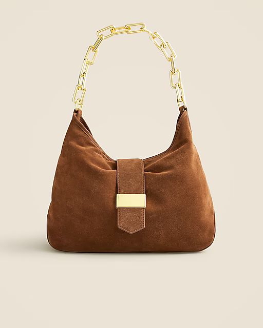 Berkeley chainlink shoulder bag in suede | J. Crew US