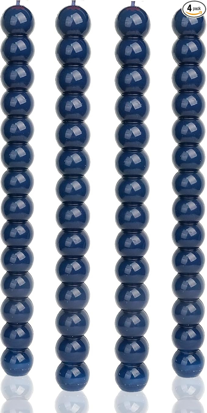 MAITREYA Navy Spiral Taper Candles-Set of 4 for Decoration Weddings Party Church-Unscented Driple... | Amazon (US)
