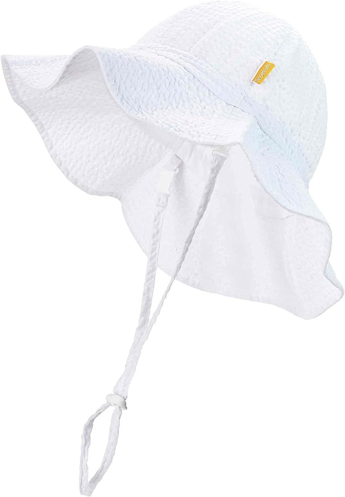 Baby & Toddler Wide Brim Sun Hats UPF 50+ Sun Protection Bucket Cap Cute Adjustable Hat in Seersu... | Amazon (US)