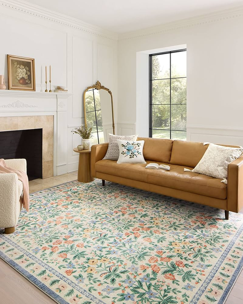 Loloi Rifle Paper Co. Eden Collection EDE-02 Mughal Garden Cream 7'-6" x 9'-6" Area Rug | Amazon (US)