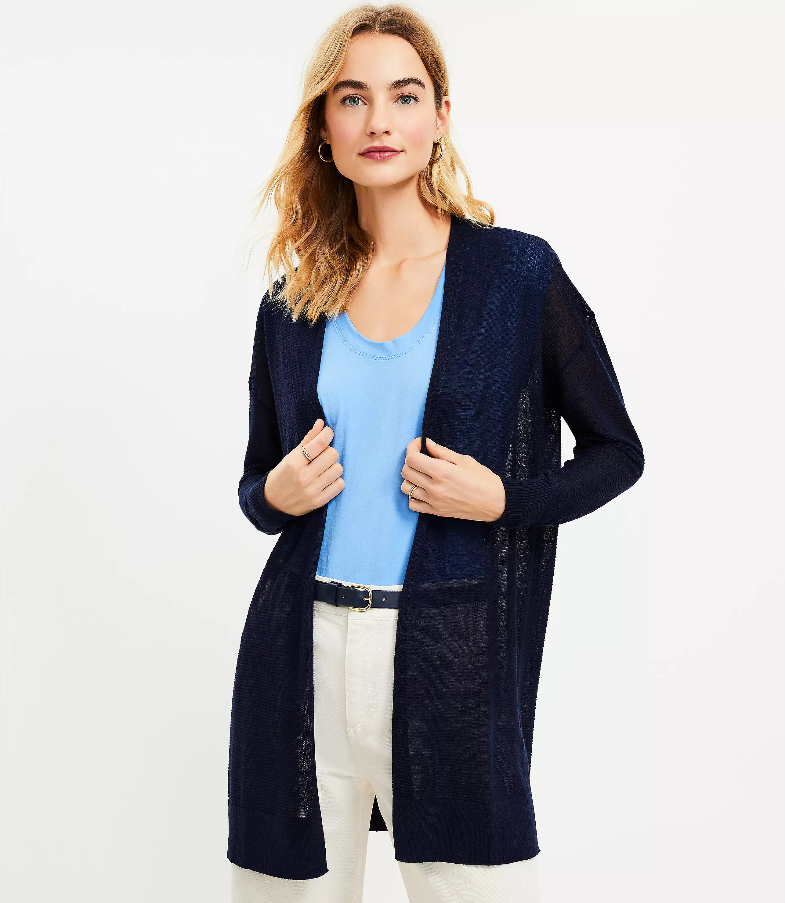 Lightweight Long Open Cardigan | LOFT