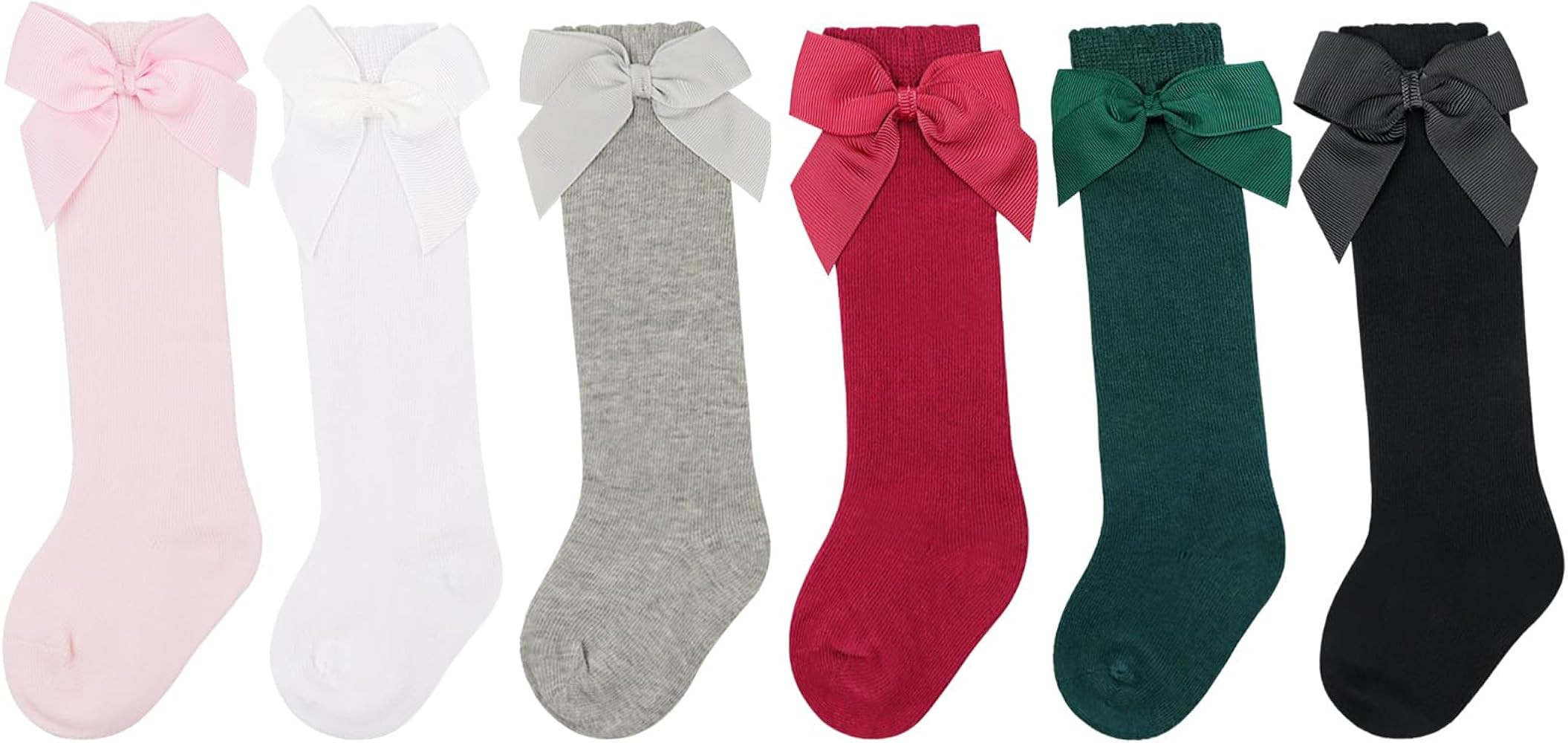 BQUBO Baby Knee High Sock Toddler Girl Dress Socks Baby Knit Stocking Cotton Infant Girls Socks | Amazon (US)