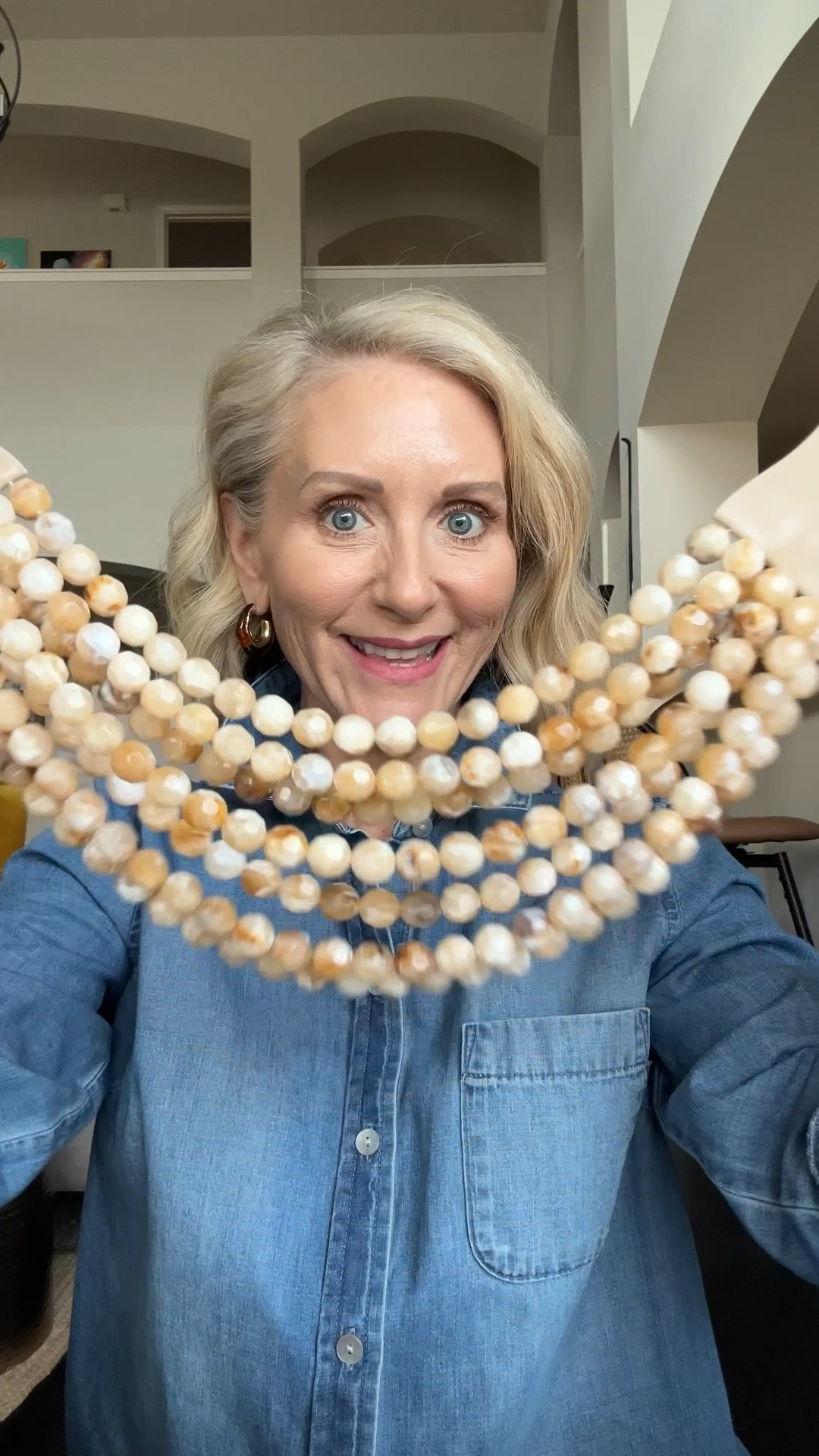 This beautiful necklace is a real statement-maker.  The perfect neutral colors to go with so many looks.  Magnetic clasp is a plus.  

#LTKOver40 #LTKgrwm #LTKootd