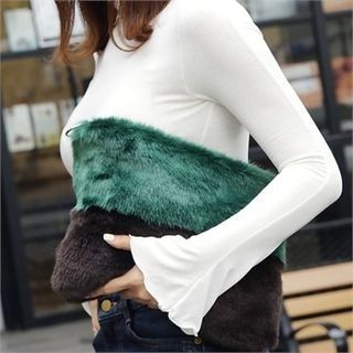 Picapica - Color-Block Faux-Fur Clutch | YesStyle Global