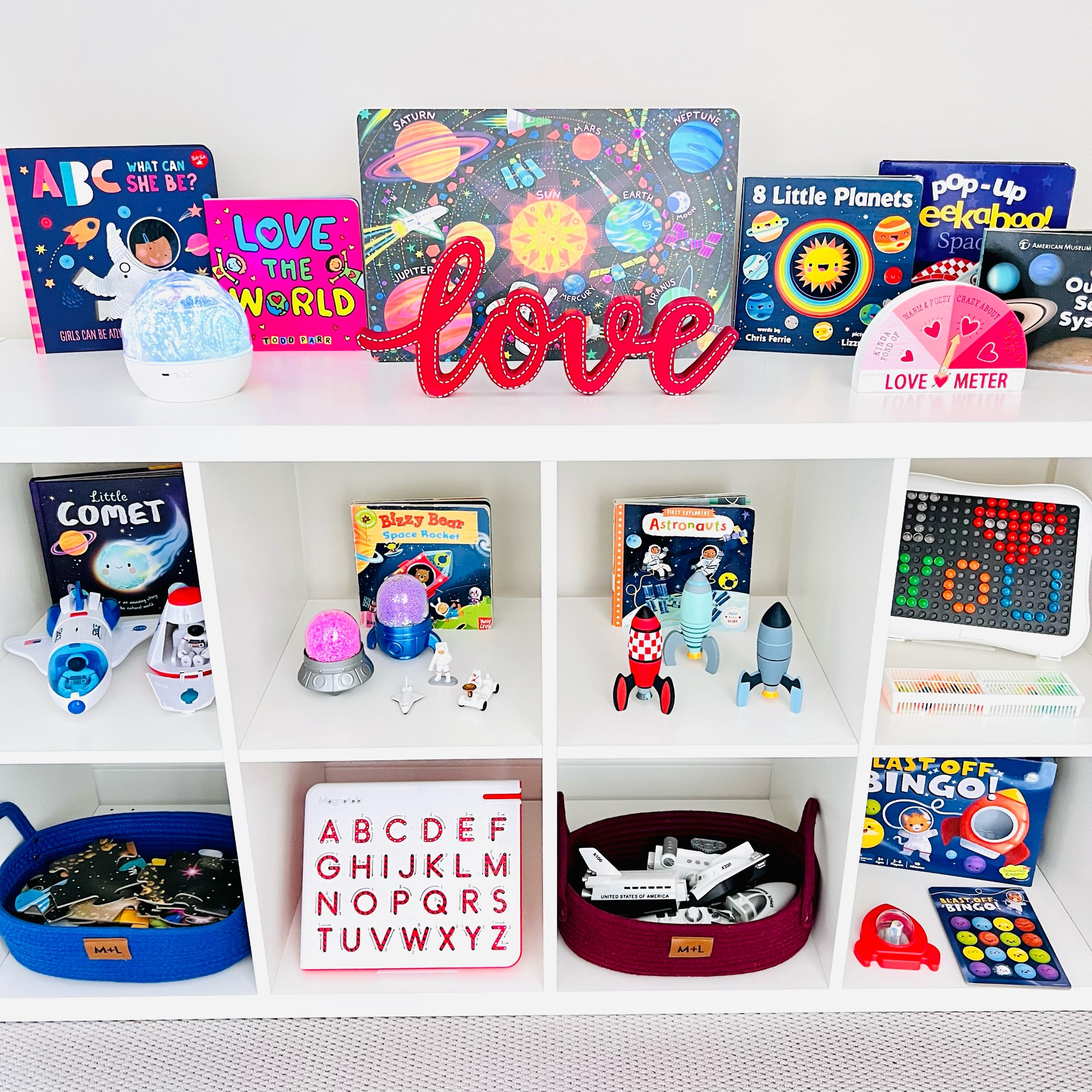 Love you to the moon and back!! This space playshelf is out of this world! 

Toy rotation, kids activities, toys, toys for kids, toys for toddlers, shelfie, playroom, playroom inspo, space toys, space 

#LTKkids #LTKhome #LTKfamily