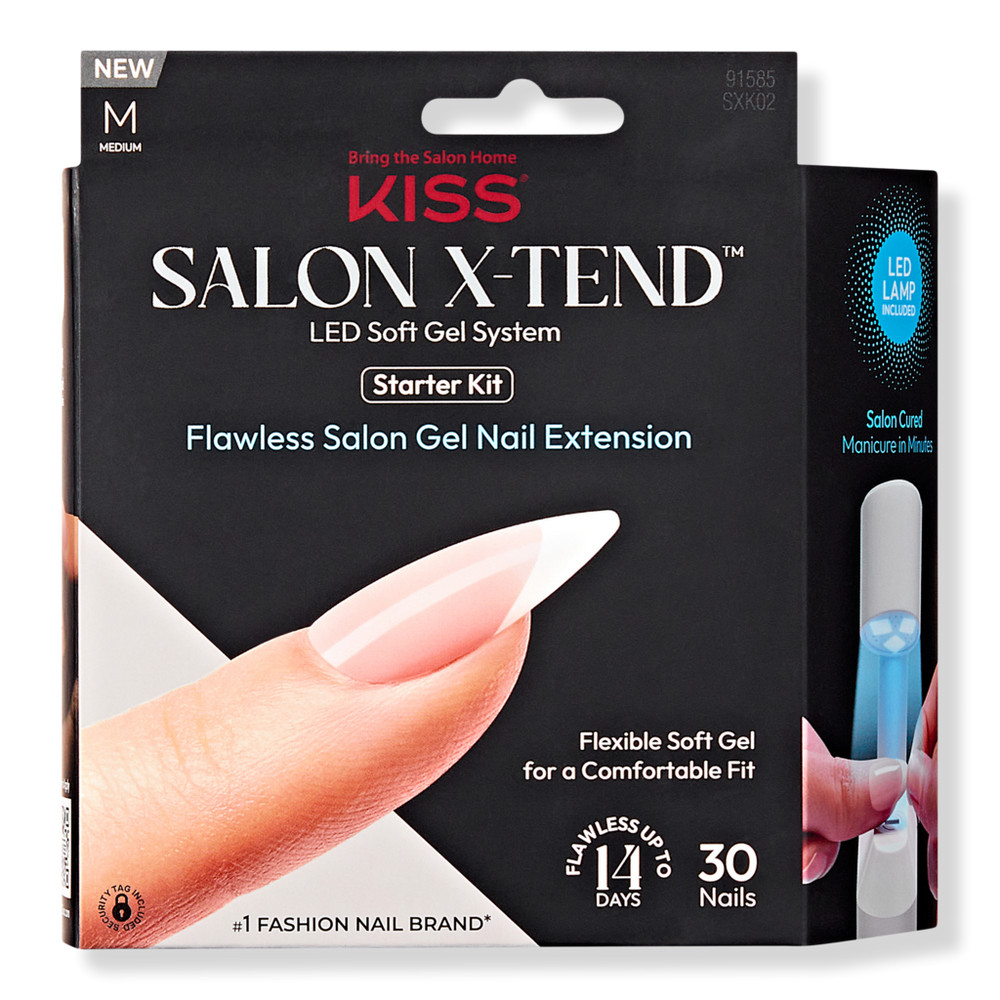 Kiss Salon X-tend LED Soft Gel System Press-On Nails Starter Kit - Pure | Ulta