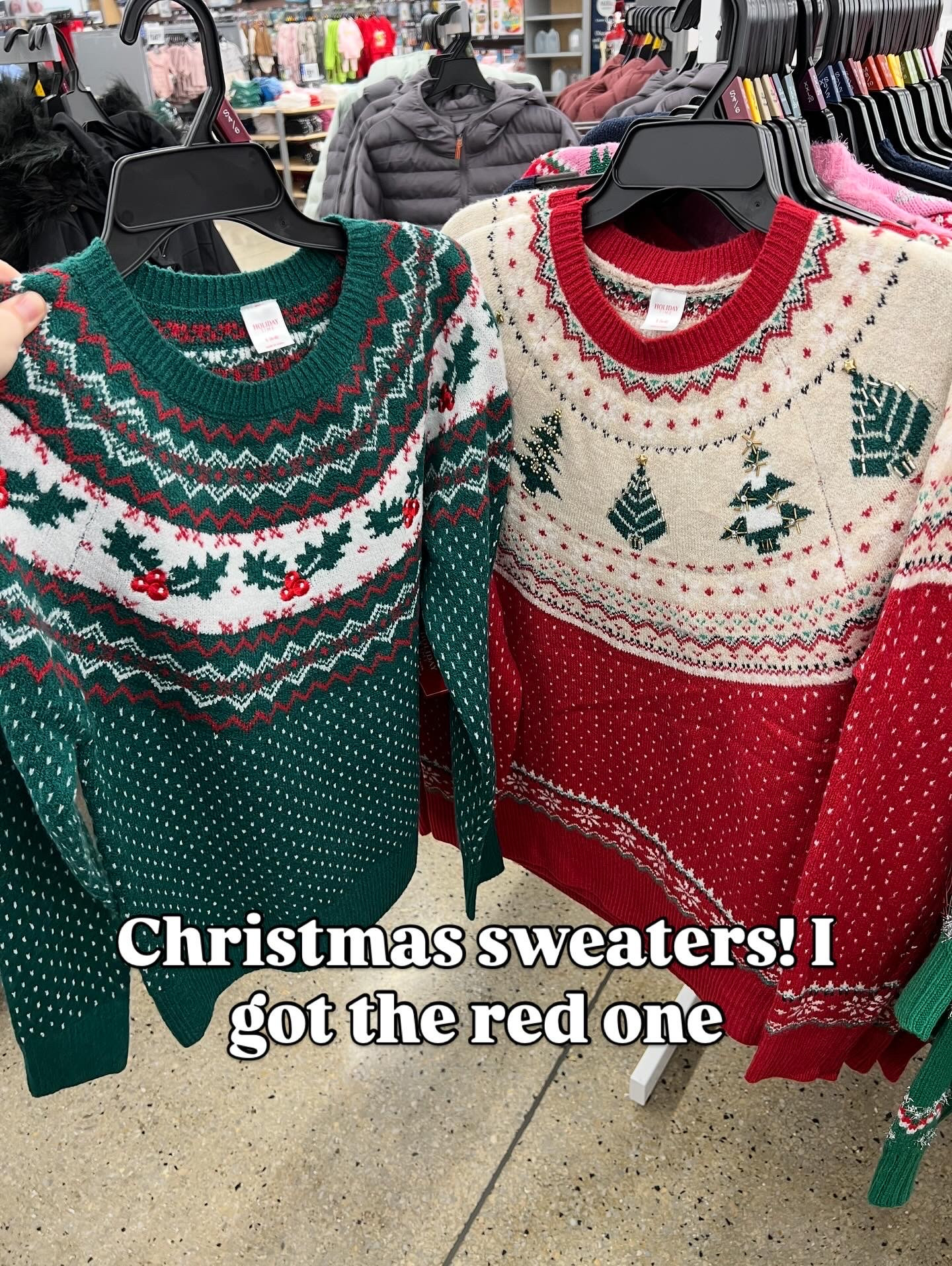 Walmart Christmas sweaters under $20, fit true to size I got the red size small! #walmartfashion 

#LTKFindsUnder50 #LTKOver40 #LTKHoliday