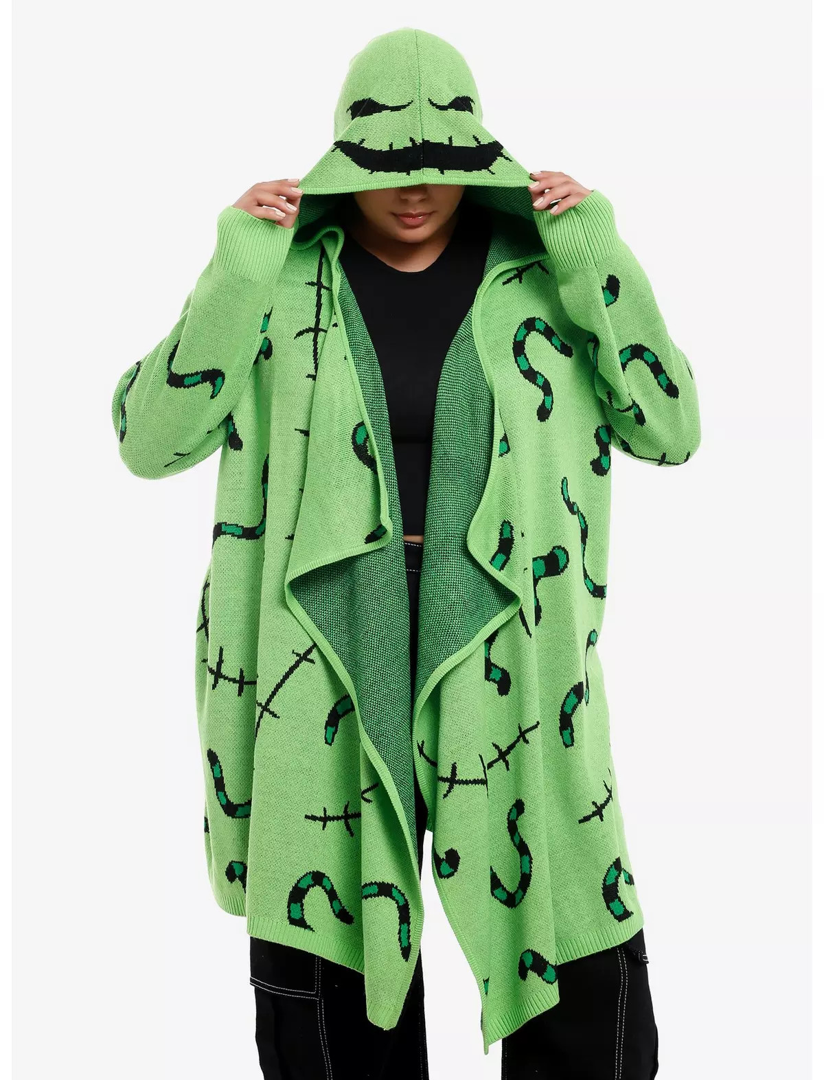 Her Universe The Nightmare Before Christmas Oogie Boogie Glow-In-The-Dark Girls Drape Cardigan Pl... | Hot Topic
