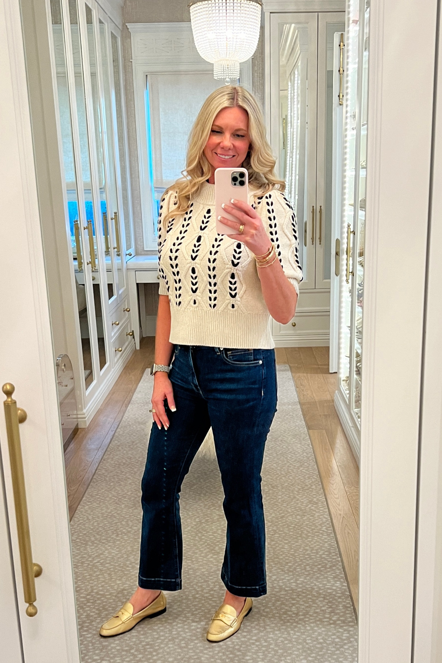 This sweater is so cute and so comfy and soft! These are my favorite kick flare jeans. Super flattering. They run true to size. The gold loafers are incredibly comfortable. I also got my normal size. 


#LTKShoeCrush #LTKStyleTip