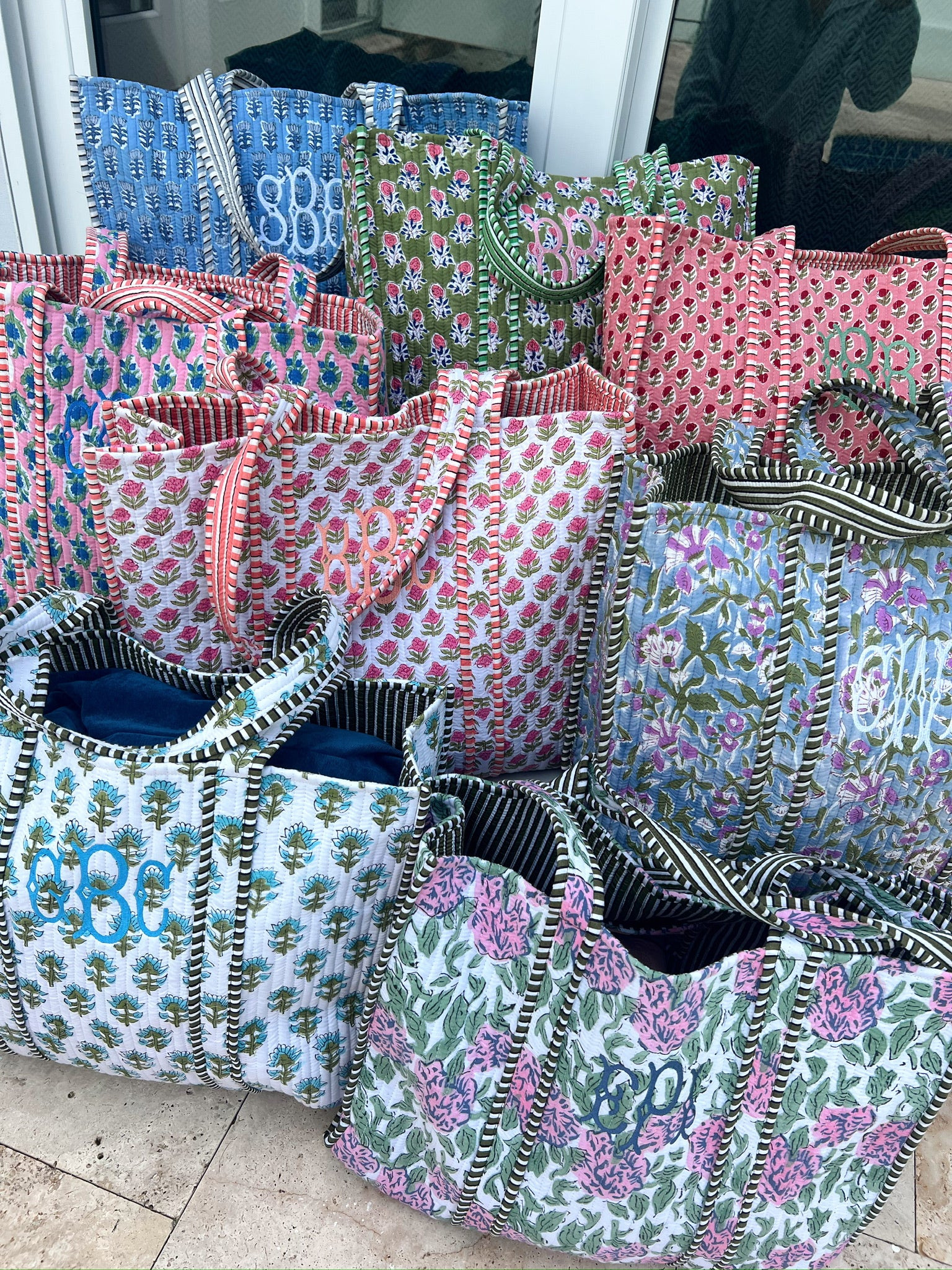 Quilted Block-Print Tote Bag | KenzKustomz