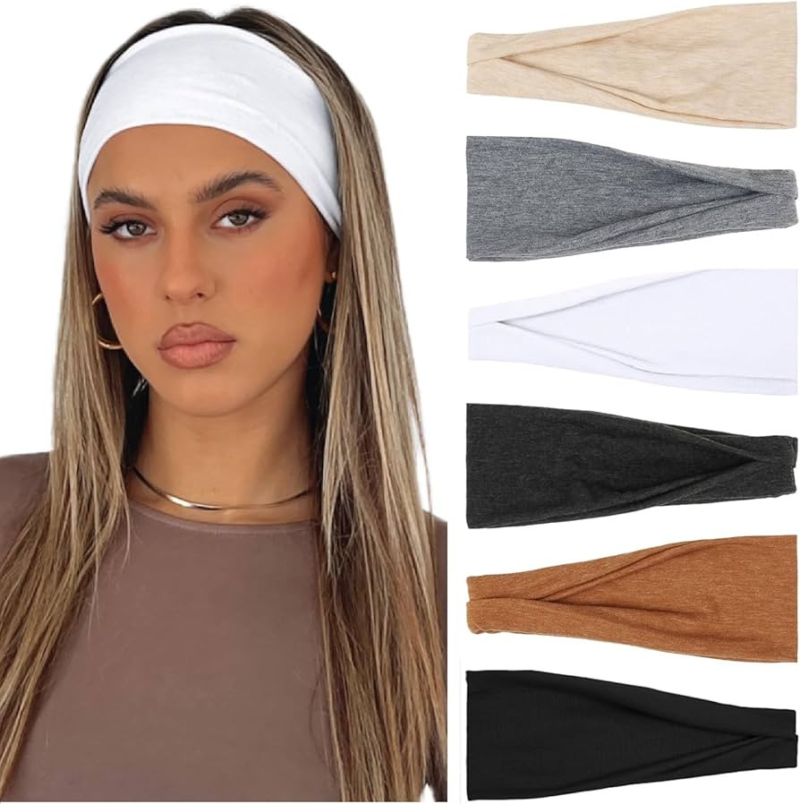 AKTVSHOW Headbands for Women Non-Slip Head Band for Women’s Hair Wide Thick Sweat Hair Bands, T... | Amazon (US)
