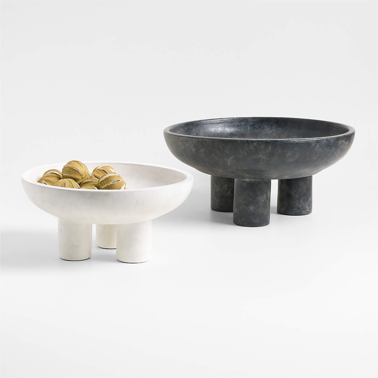 Black Tri-Footed Ceramic Centerpiece Bowl 16" + Reviews | Crate & Barrel | Crate & Barrel