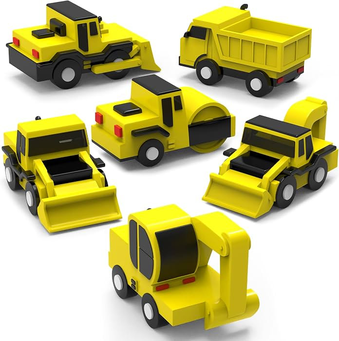 Tub Works® Construction™ Trucks Mold Free Bath Toys, 6 Pack | Sealed, No Hole Bath Toys Design... | Amazon (US)